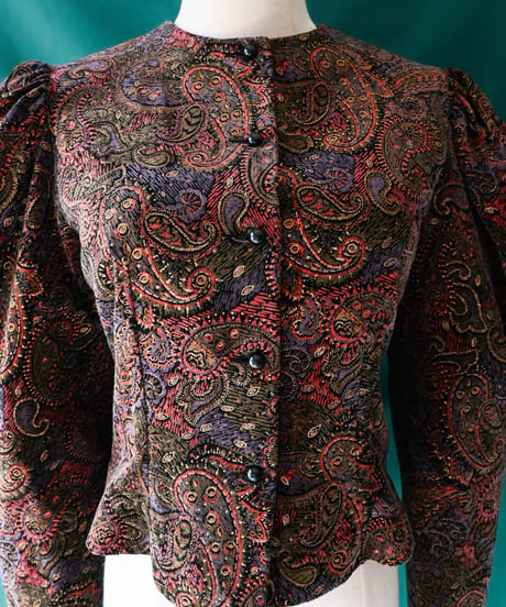 【Seek an nur】Italy Paisley Velours Puff Jacket