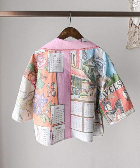 【curoam】Vintage tea towel patchwork shirt