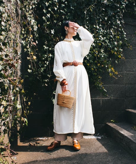 【Seek an nur】Embroidered Sheer Caftan Dress