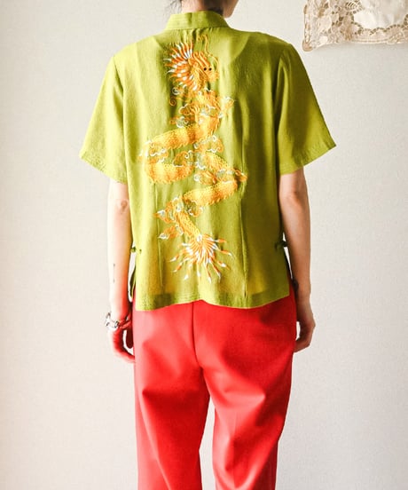 【curoam】Embroidered china blouse