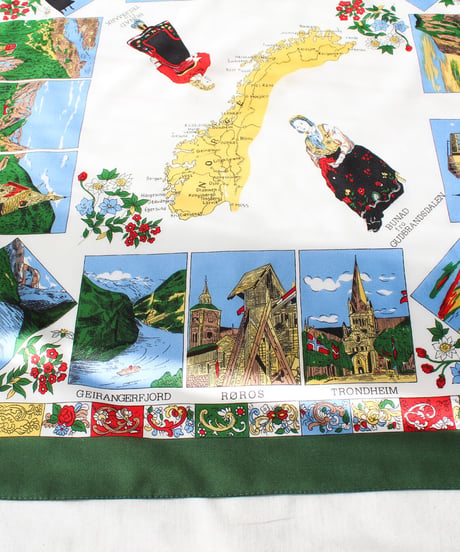 〈Goods〉Vintage Norway Map Souvenir Scarf