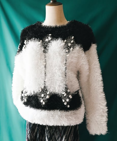 【Seek an nur】Euro Design Shaggy Knit Tops