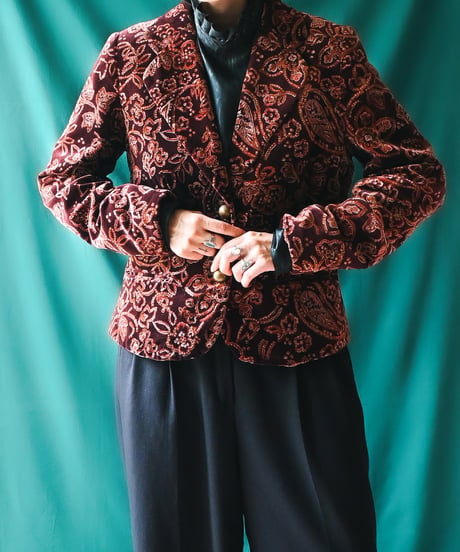 【Seek an nur】USA Paisley Velours Tailored Jacket