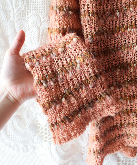 【tiny yearn】Low Gauge Long Sleeve Mix Knit