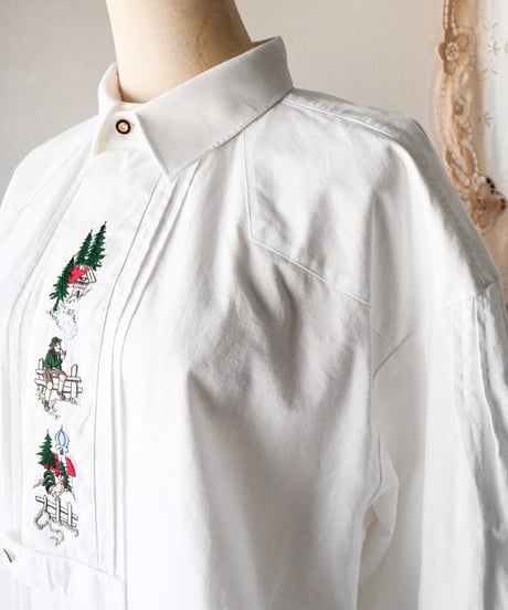 【Seek an nur】Tyrolean Embroidered Over Shirt