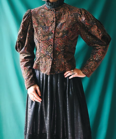【Seek an nur】Italy Paisley Velours Puff Jacket