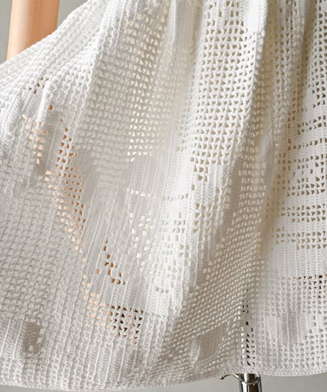 【Seek an nur】Vintage embroidered crochet cami