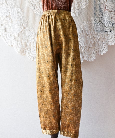 【Seek an nur】Euro Paisley Satin Easy Pants