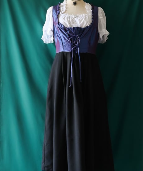 【Seek an nur】Tyrolean Metallic Black Dirndl Dress