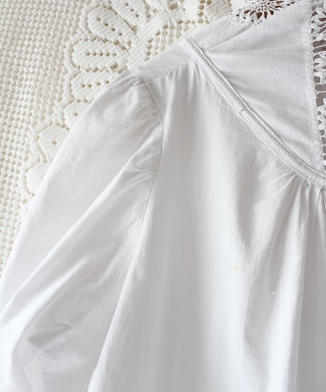 【Seek an nur】French Antique Hand Lace Flare Night Dress