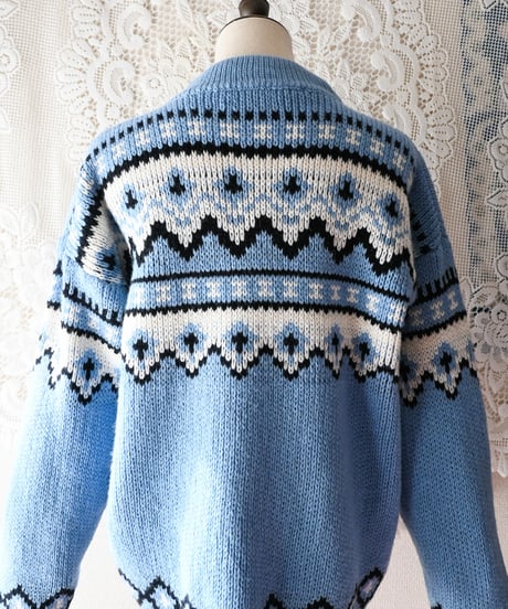 【Seek an nur】Norway Over Knit Sweater