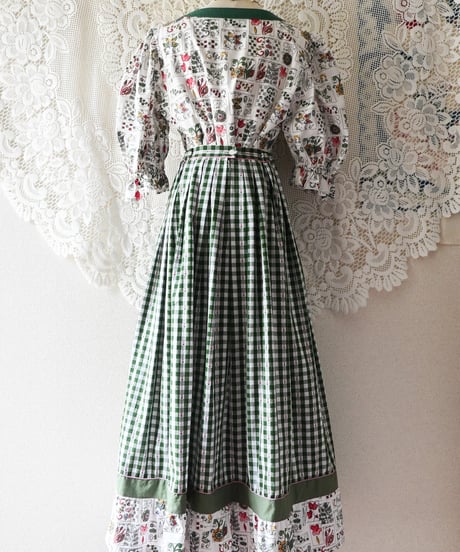 【tiny yearn】Euro Gingham Check Maxi Skirt