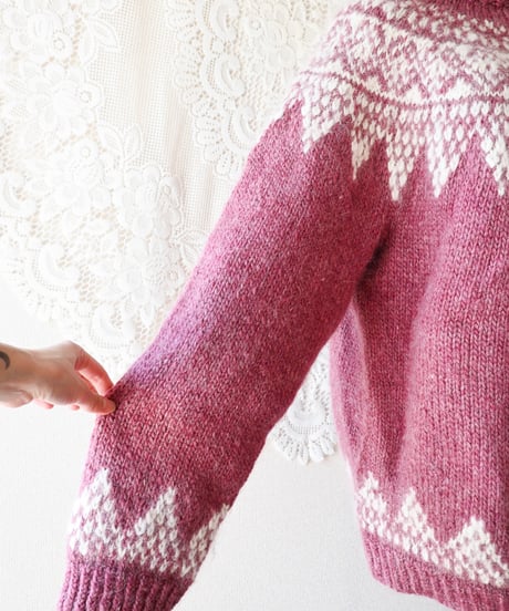 【tiny yearn】Nordic Hand Knit Over Sweater
