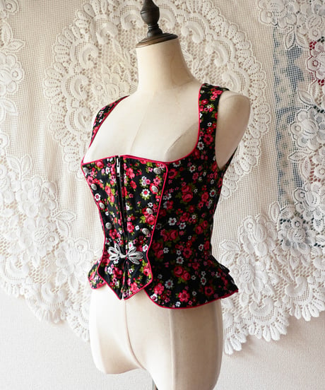 【tiny yearn】Tyrolean Floral Dirndl Bodices Vest