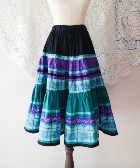 【tiny yearn】Multi Color Tiered Flare Skirt
