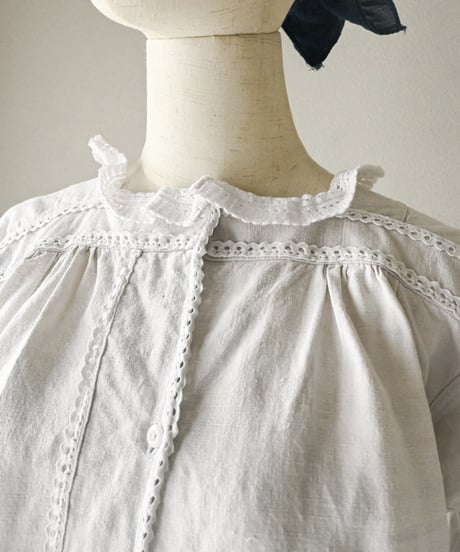【Seek an nur】1890-1910's French antique linen smock