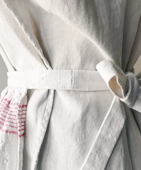 【Seek an nur】French antique linen waist apron