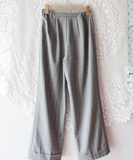 【Seek an nur】USA Glen Check Flare Slacks Pants