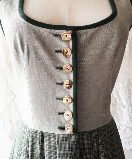【tiny yearn】Tyrolean Check Dirndl Dress