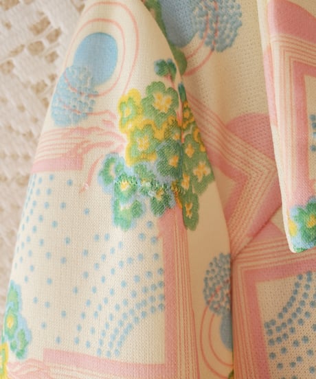 【tiny yearn】1970's Floral Geometric Maxi Dress