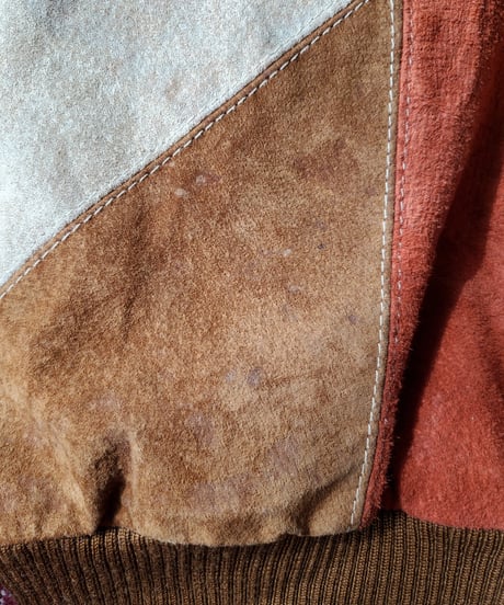 【tiny yearn】1970's Vintage Patchwork Suede Tops