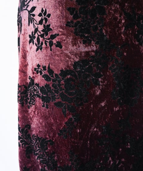 【Seek an nur】France Flocked Velour Chinese Dress