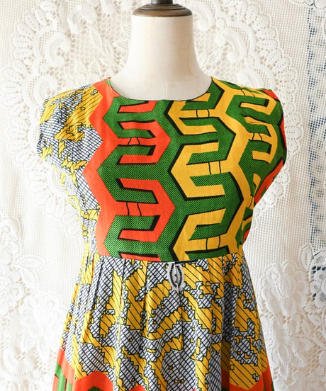 【tiny yearn】African Batik Maxi Dress