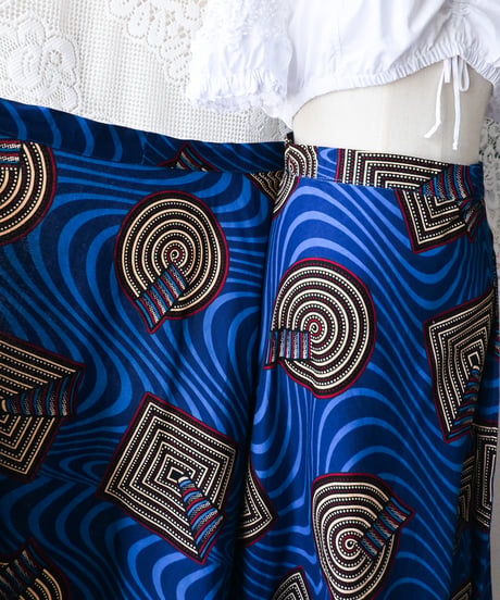 【tiny yearn】African Batik Wrap Flare Skirt