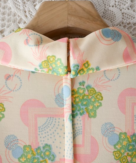 【tiny yearn】1970's Floral Geometric Maxi Dress