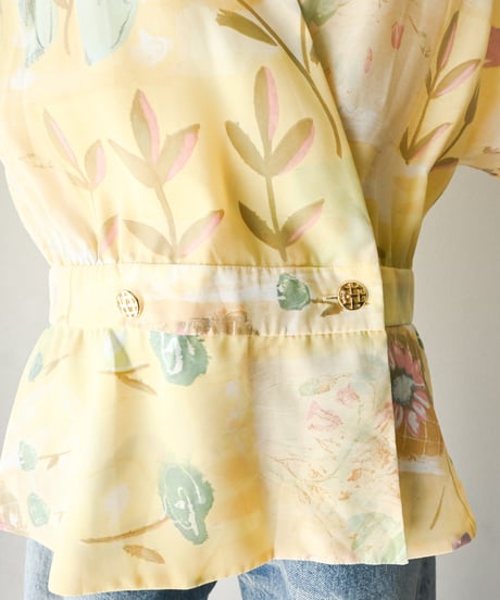 【Seek an nur】French floral art jacket blouse