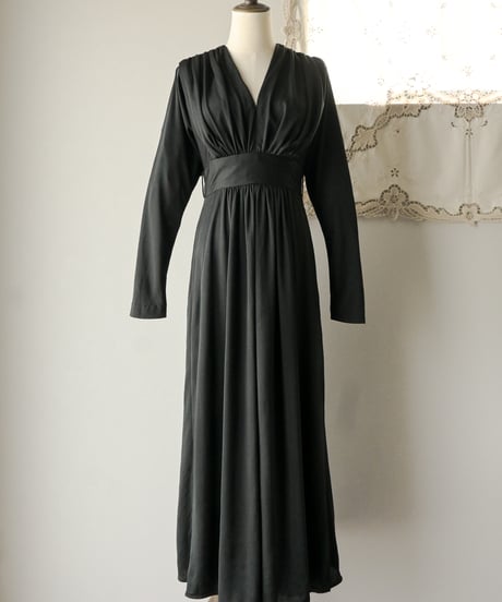【Seek an nur】German black gather maxi dress