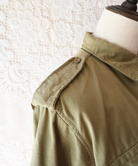【Seek an nur】Greece Military Cropped Shirt/Khaki