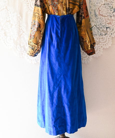 【tiny yearn】1970's Vintage Velvet Maxi Skirt