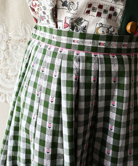 【tiny yearn】Euro Gingham Check Maxi Skirt