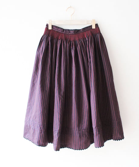 【Seek an nur】Austria Mulch Stripe Long Skirt