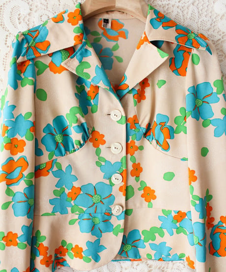 【tiny yearn】1970's Vintage Euro Floral Blouse