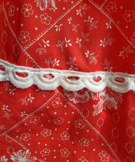 【tiny yearn】1970's German Floral Frill Lace Maxi Skirt