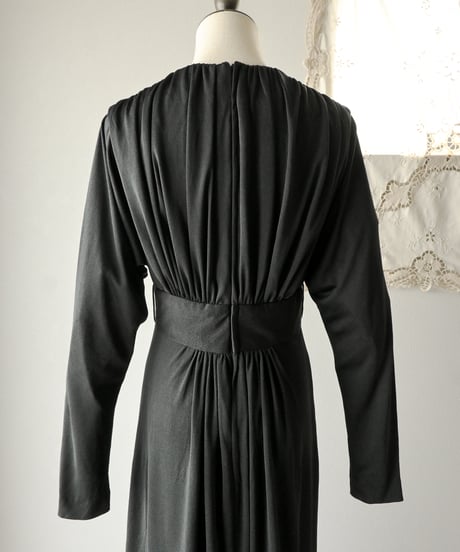 【Seek an nur】German black gather maxi dress