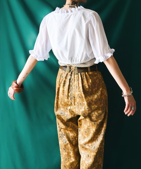 【Seek an nur】Euro Cropped Sheer Dirndl Blouse