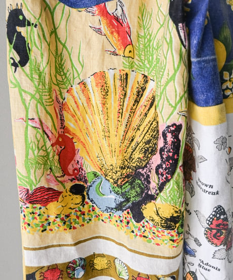 【curoam】Vintage tea towel patchwork pants