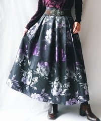 【Seek an nur】Euro Floral Satin Skirt