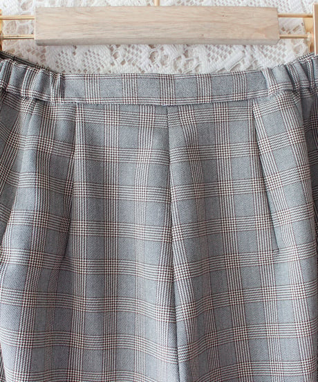 【Seek an nur】USA Glen Check Flare Slacks Pants