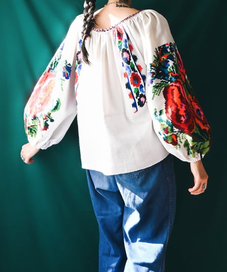 【Seek an nur】Romanian Vintage Embroidered Blouse