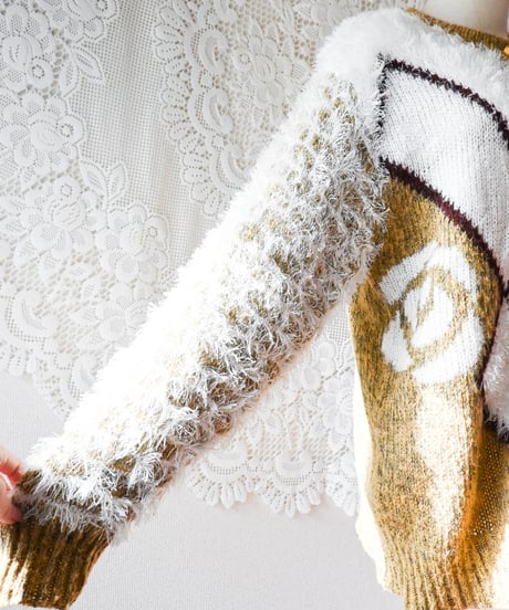 【Seek an nur】Shaggy Design Knit Cardigan