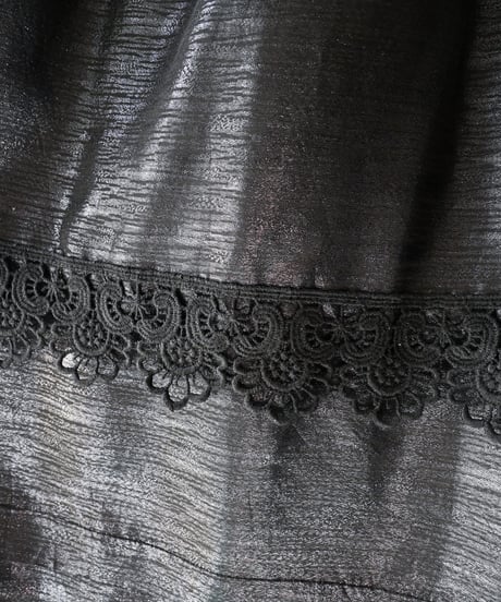 【Seek an nur】Euro Black Metallic Flare Skirt