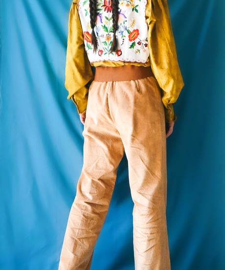 【tiny yearn】Beige Velours Flare Pants