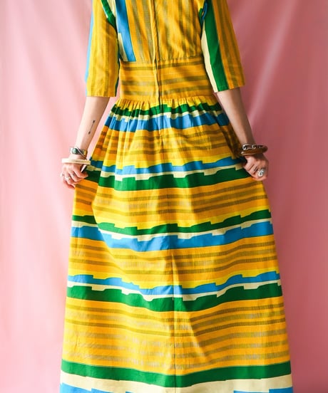 【tiny yearn】African Batik Flare Maxi Dress