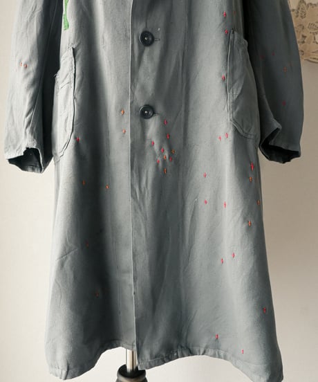 【tiny yearn】⁡60's French Embroidered Painted Work Coat