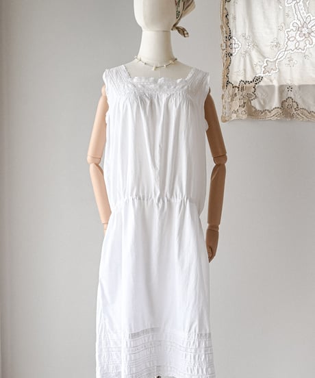 【Seek an nur】1900-20's antique cotton night dress