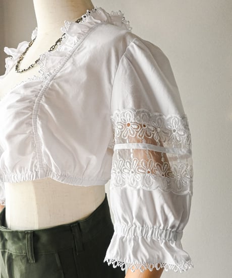【Seek an nur】Euro cropped puff dirndl blouse